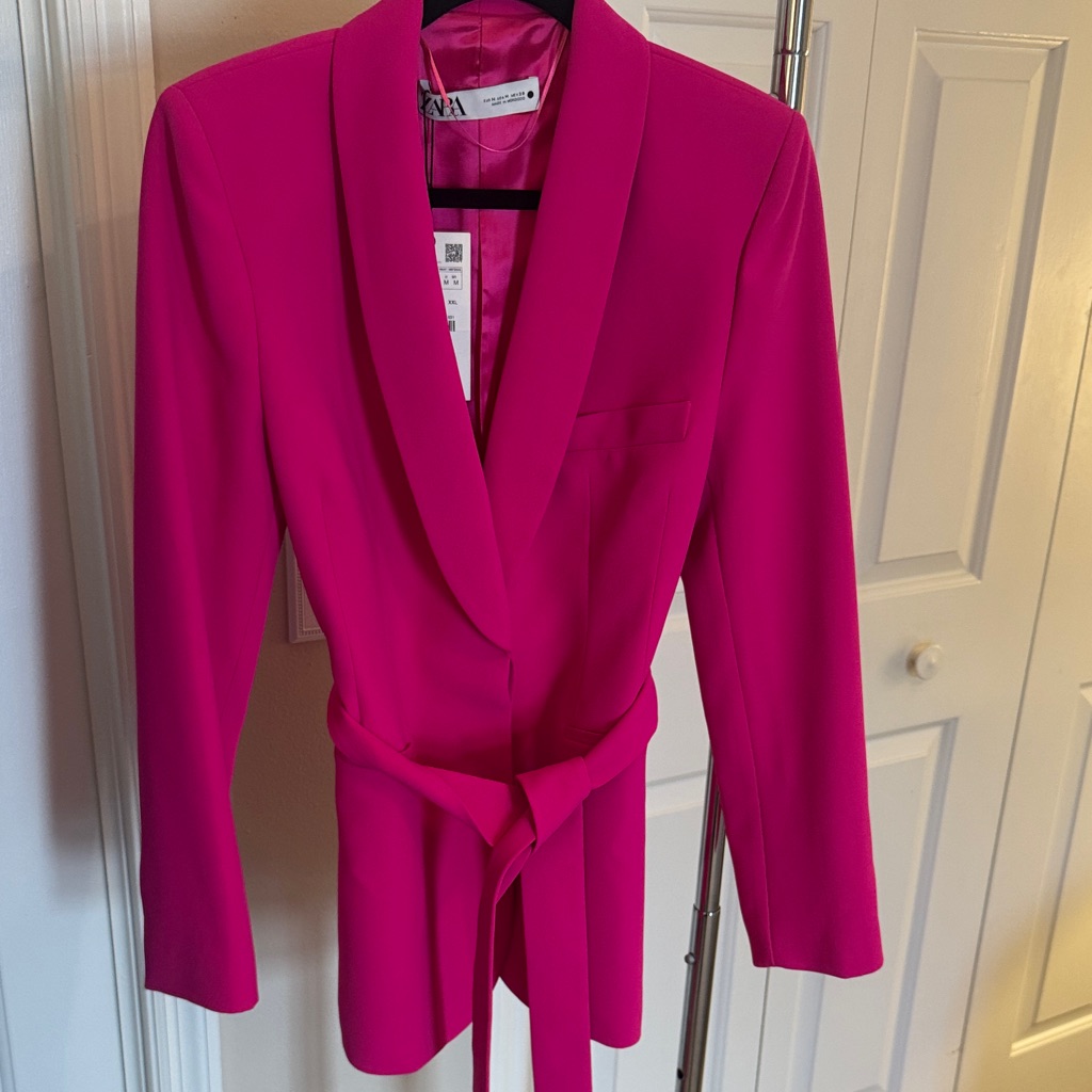 Zara Fuchsia Blazer With Belt